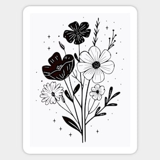 Boho Space Flowers Sticker